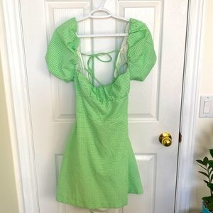 Zara Mod Green Gingham Dress